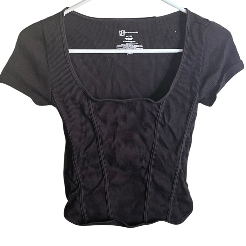 No Boundaries Black Ribbed fitted Women's Top size medium